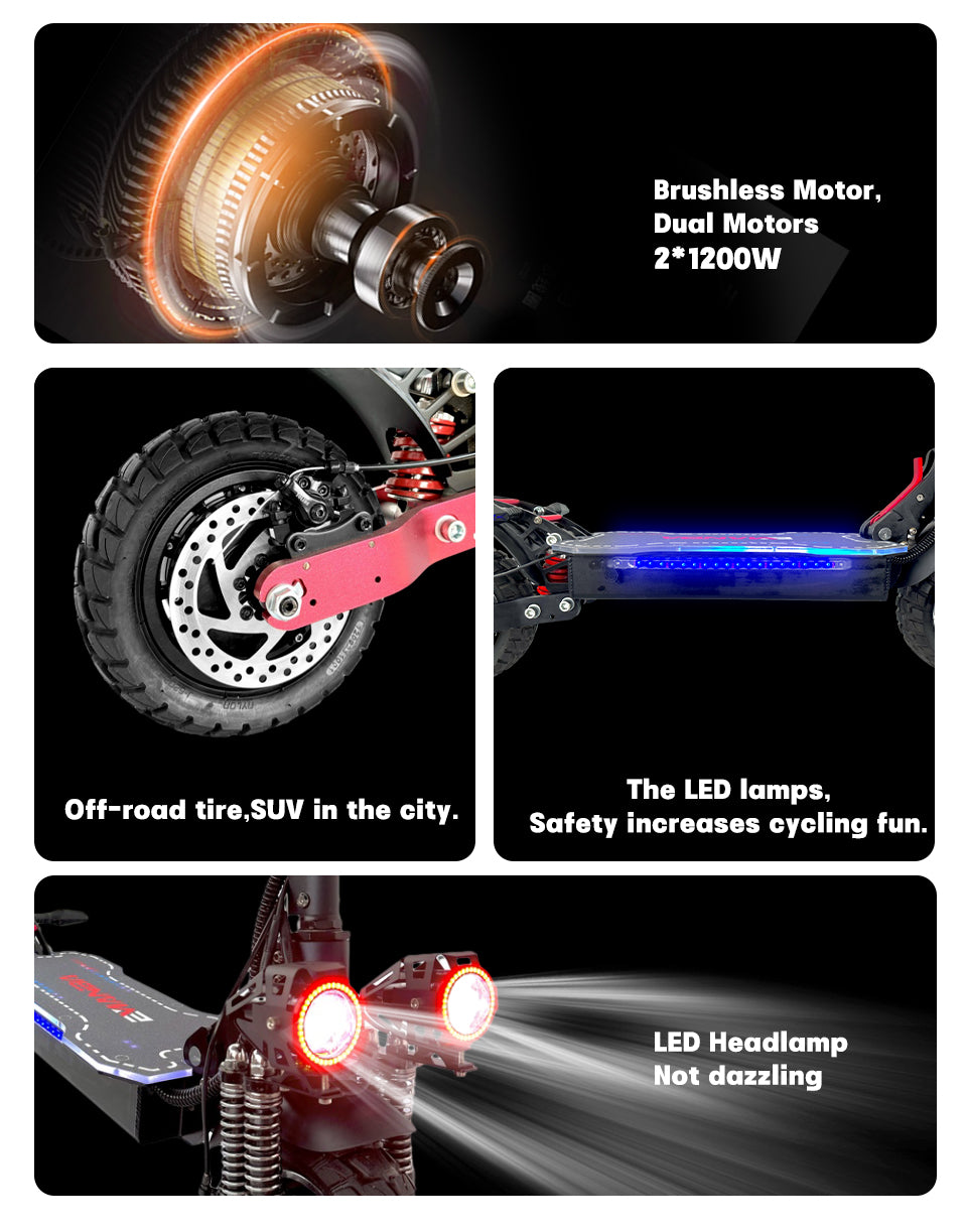 Emanba X6 PRO E-Scooter 1200-Watt-Doppelmotor (2400 Watt) BiLi SHOP