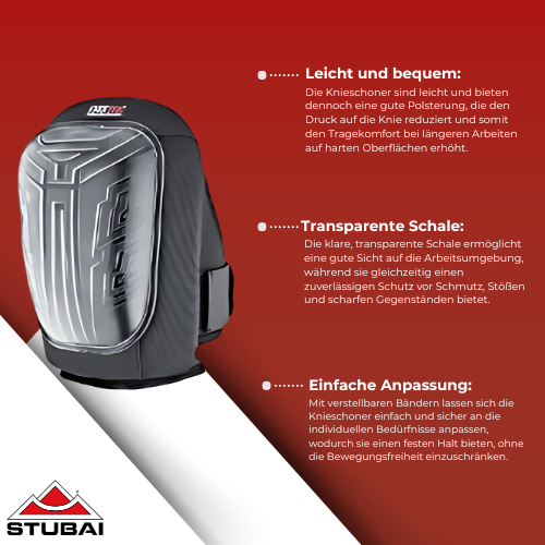 Stubai - Knieschoner Basic Clear - Leicht, Flexibel, Zuverlässiger Schutz BiLi SHOP