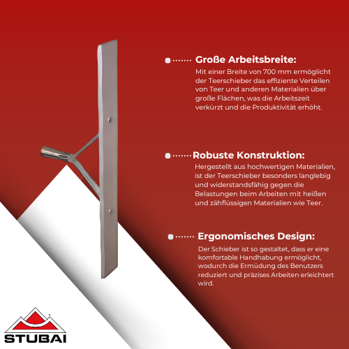 Stubai - Teerschieber 700 mm - Robustes Werkzeug für Asphalt- und Teerarbeiten BiLi SHOP