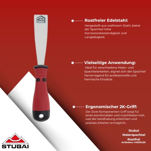 Stubai Malerspachtel - Rostfreier Edelstahl, Ergonomischer Griff, Profi-Qualität BiLi SHOP